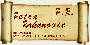 Petra Rakanović vizit kartica